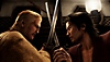 Like a Dragon: Ishin! screenshot showing two characters clashing in a sword fight